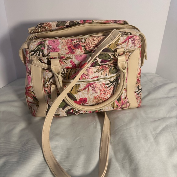 Time and Tru Floral Cream Handbag - Picture 1 of 4